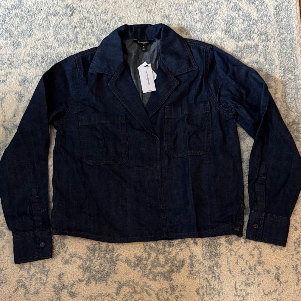 Banana Republic LS Denim Popover Top